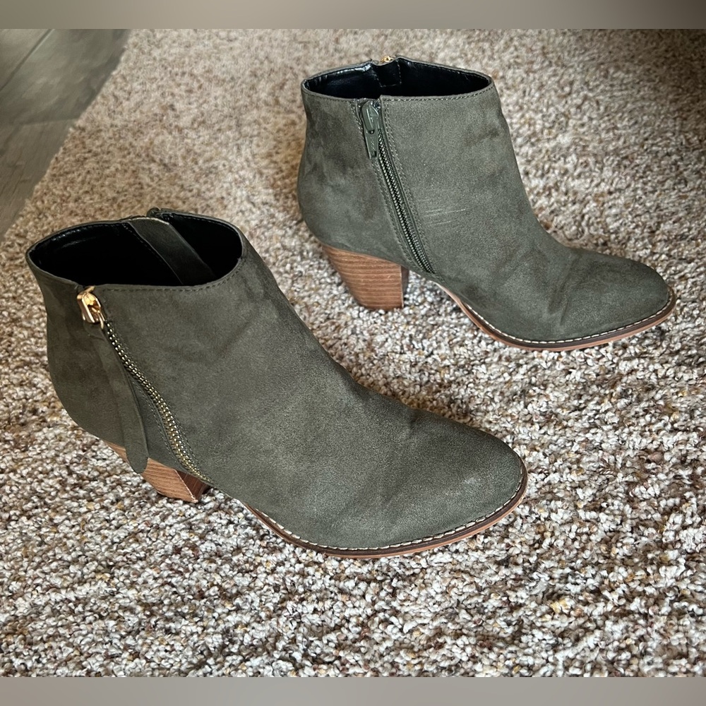 Ever New Lady Suede Ankle Boots Side Zipper